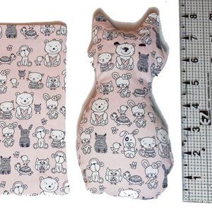 Childs kitty grain bag. 100% cotton with wheat grain filling. Use warm or cold.